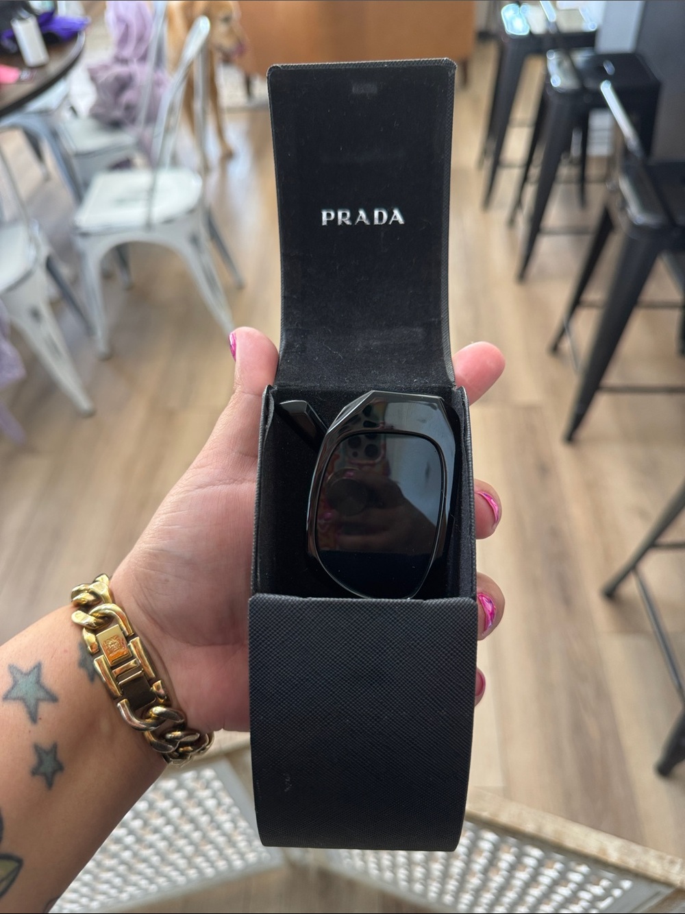 Prada Black Geometric Sunglasses - Picture 10 of 13